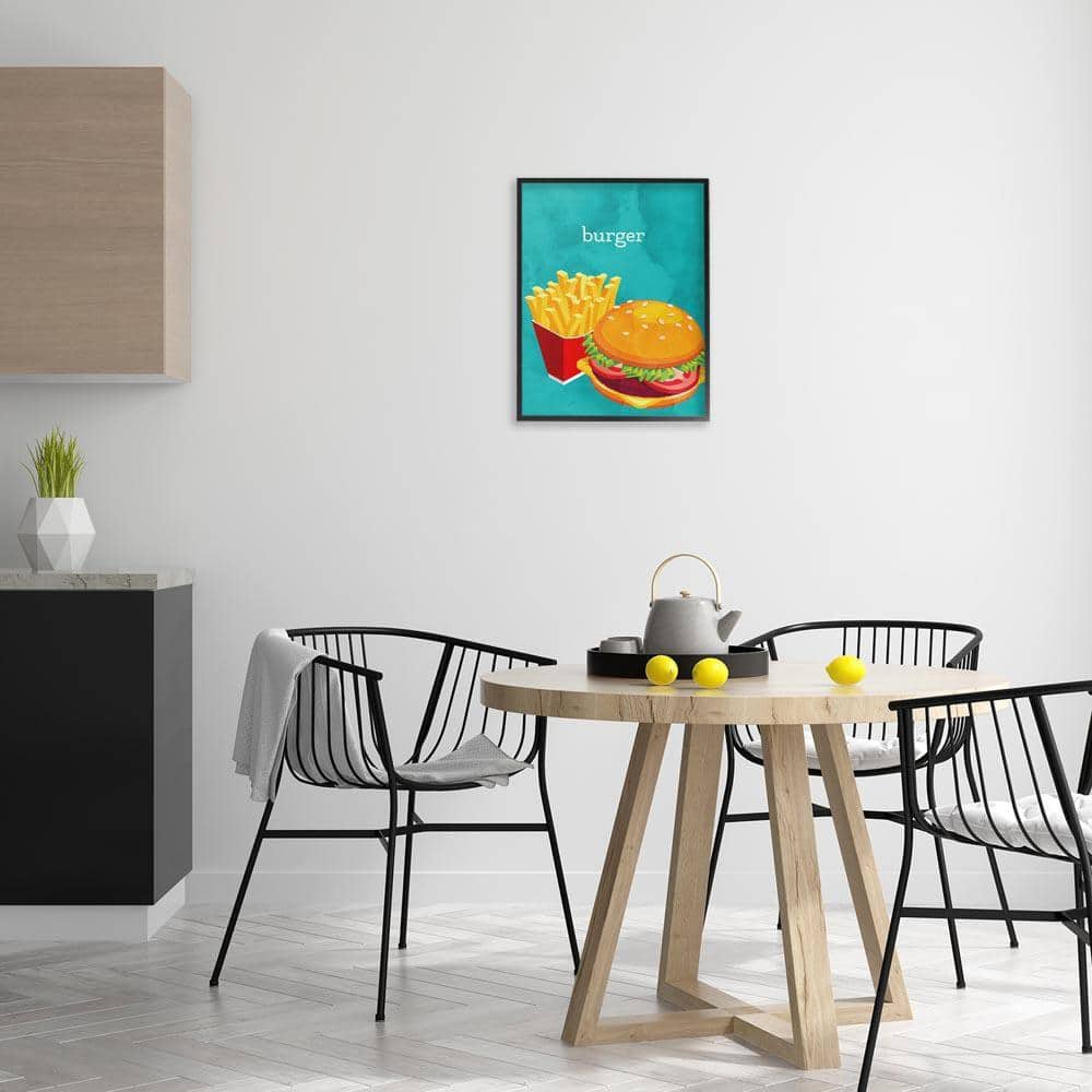 UPC 199235537648 product image for Satisfying Burger and Fries by Kim Allen Black Framed Food Giclee Art Print 20 i | upcitemdb.com