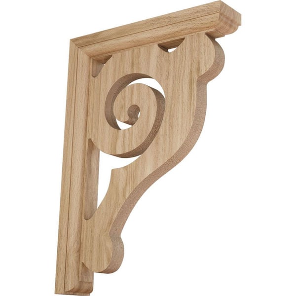 Ekena Millwork 1-1/2 in. x 6 in. x 8-1/2 in. Red Oak Bulwark Bracket