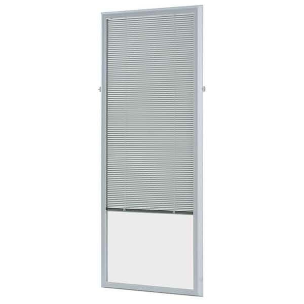 ODL 20 in. x 64 in. Add-On Enclosed Aluminum Blinds in White for Steel & Fiberglass Doors with Raised Frame Around Glass