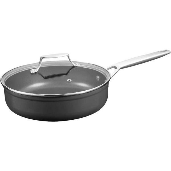 3.5 Quart Deep Frying Pan, Nonstick Titanium Ceramic Diamond Finish, Stainless Steel, Induction, with Lid