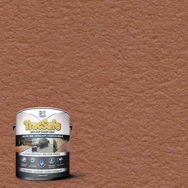 TracSafe All-In-One  1 gal. Terra Cotta Matte Anti-Slip Color Coat Interior/Exterior Concrete Porch & Floor Paint