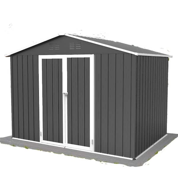 JimsMaison 8 ft. W x 6 ft. D Metal Shed with Lockable Doors(48 sq. ft.)