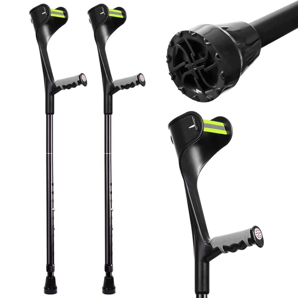 2-Pack 39.4 in. 48 in. Silver Adjustable Height Foldable Forearm Crutches, Lightweight Aluminum with Reflective Safety price history on PriceWatchPro