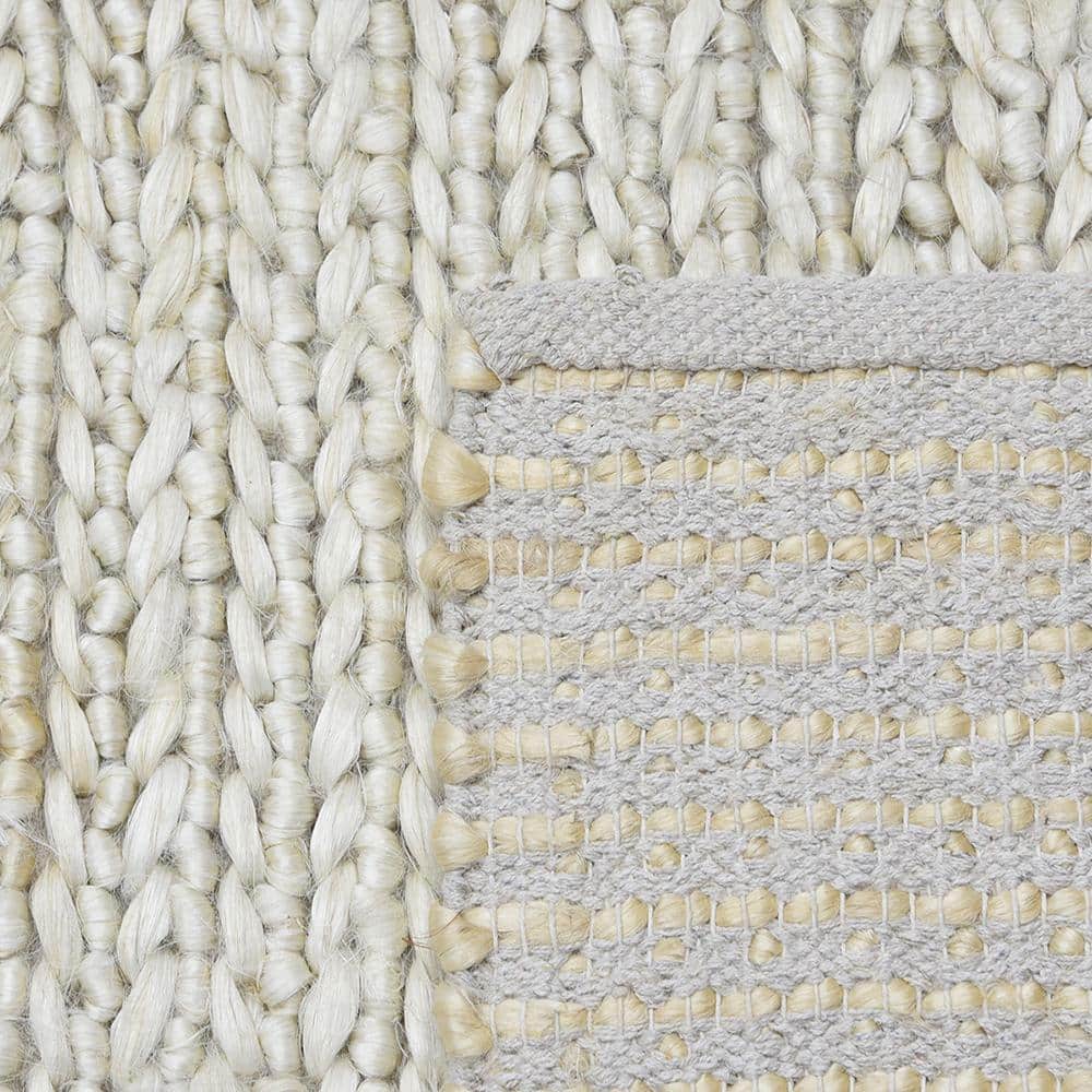 Transitional Hand-Knotted Beige Cotton Area Rug, 9' x 12'