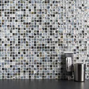 Mother of Pearl Deep Ocean Gray 12 in. x 12 in. x 2 mm Square Pearl Shell Glass Mosaic Tile