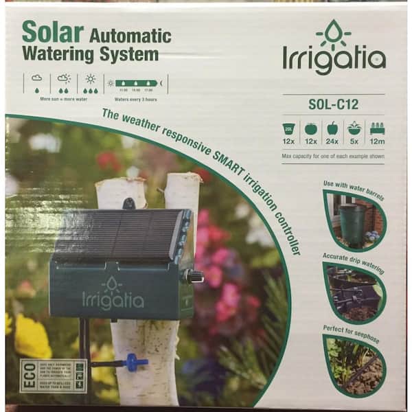 Irrigatia Rain Barrel 12 Irrigation Unit Solar Automatic Watering System Kit