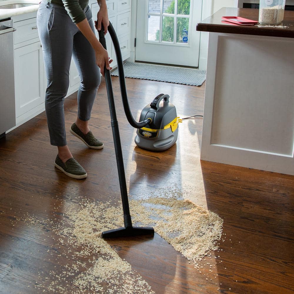 Compact Gray and Yellow 2.5 Gallon Wet/Dry Vacuum Cleaner