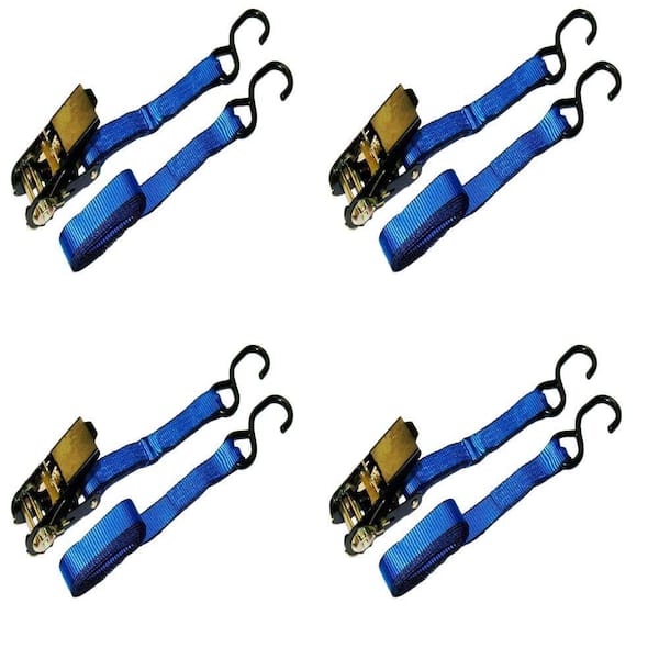 EVEREST 10 ft. x 1 in. 1200 lbs. Ratchet Tie-Down Strap (4-Pack