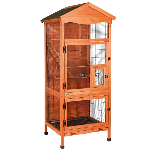 TRIXIE 30.5 in. L x 30.5 in. W x 70.75 in. H Aviary Large Wooden Bird House