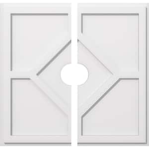 1 in. P X 9 in. C X 26 in. OD X 4 in. ID Embry Architectural Grade PVC Contemporary Ceiling Medallion, Two Piece