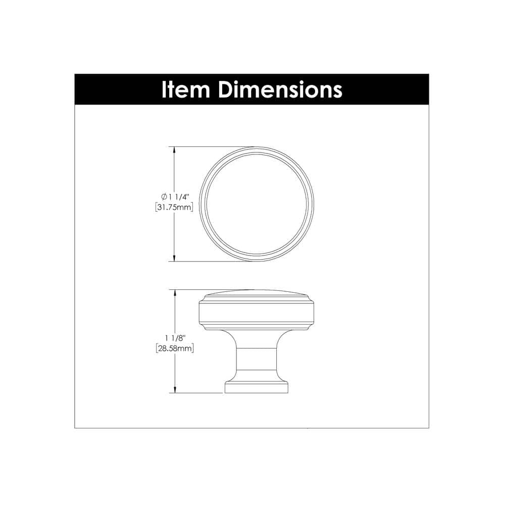 Champagne Bronze Round Cabinet Knobs 10-Pack with Mounting Hardware