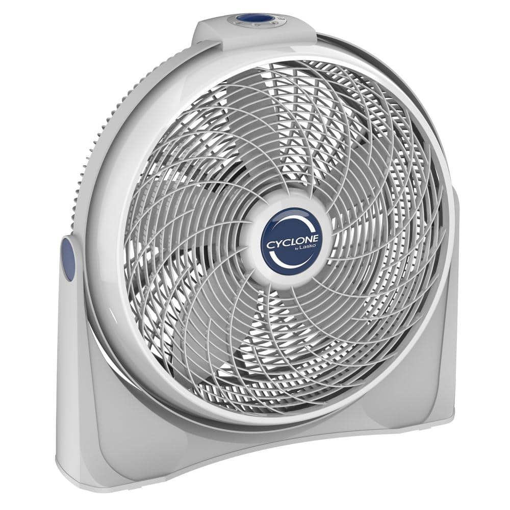 Lasko Cyclone Power Circulator 20 Speed White Floor Fan with Adjustable Fan Head 3520 The Home Depot