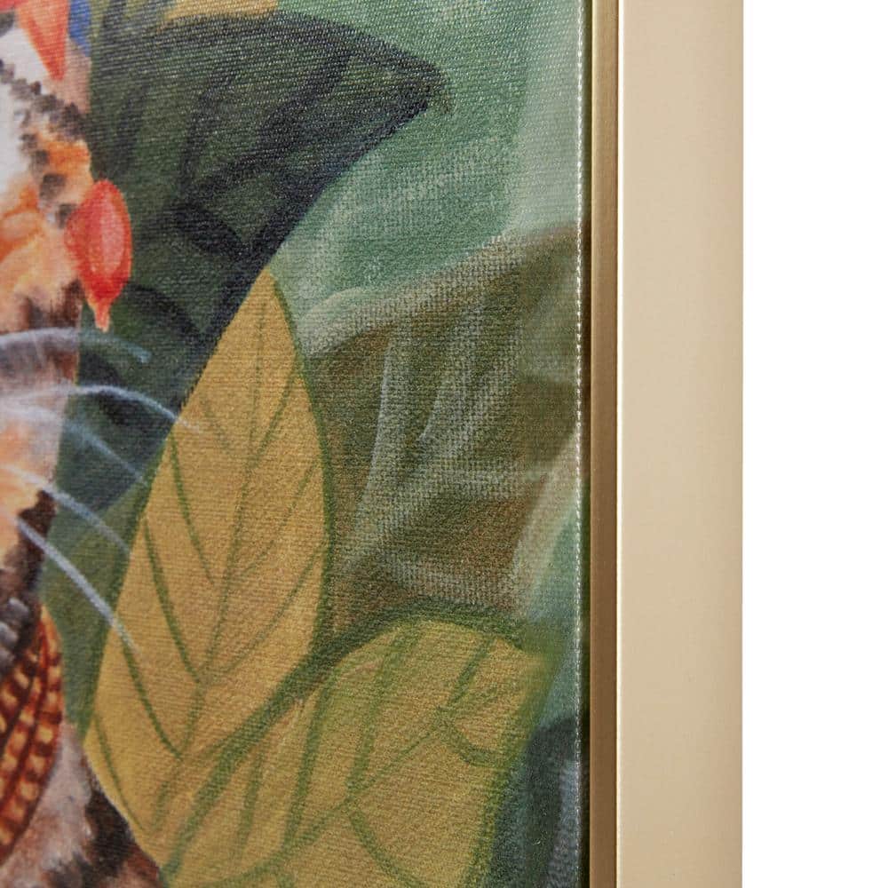 Bohemian Cat Portrait Canvas with Gold Frame, 16.5" x 20.5"