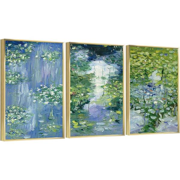 Unbranded Framed Canvas Wall Art Oil Paintings Impressionism Aesthetic Art Print, 3 Panels, 24 in. x 36 in.