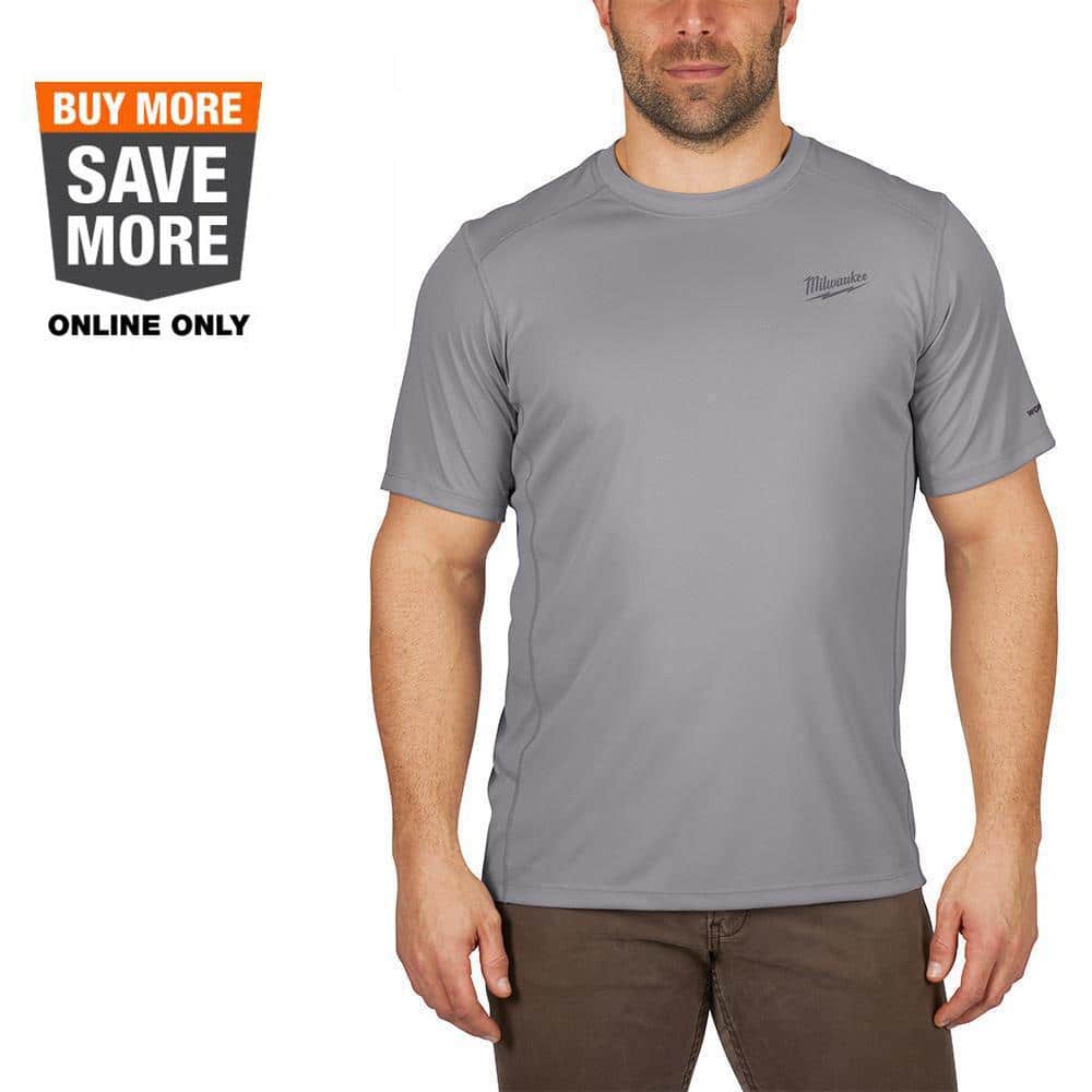 Milwaukee Gen II Men's Work Skin Extra Large Gray Light Weight Performance  Short-Sleeve T-Shirt 414G-XL - The Home Depot