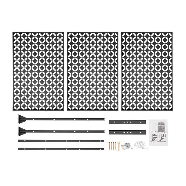 YIYIBYUS 6.2 ft. x 2.9 ft. White Metal Steel Outdoor/Indoor Room Divider Adjustable Height Garden Decorative Privacy Fence