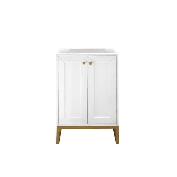James Martin Vanities Chianti 23.6 in. W x 18.1 in. D x 33.5 in. H Single Bath Vanity Cabinet without Top in Glossy White