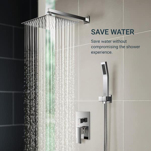 High Pressure Rainfall Shower Head/Handheld Combo, deals Luxury Modern Chrome