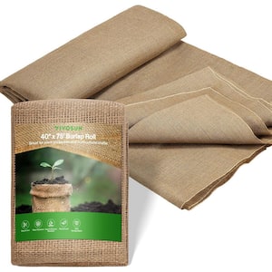 40 in. x 75 ft. High Density Natural Jute Fiber Multipurpose Burlap for Gardening, Weed Barrier and Decoration