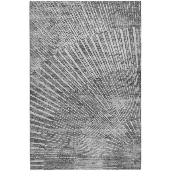 Dream Shag Premium Machine Washable Abstract ADS542 Gray 9 ft. x 12 ft. Area Rug