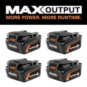 18V 6.0 Ah MAX Output Lithium-Ion (2-Pack) with 18V 4.0 Ah MAX Output Lithium-Ion (2-Pack)