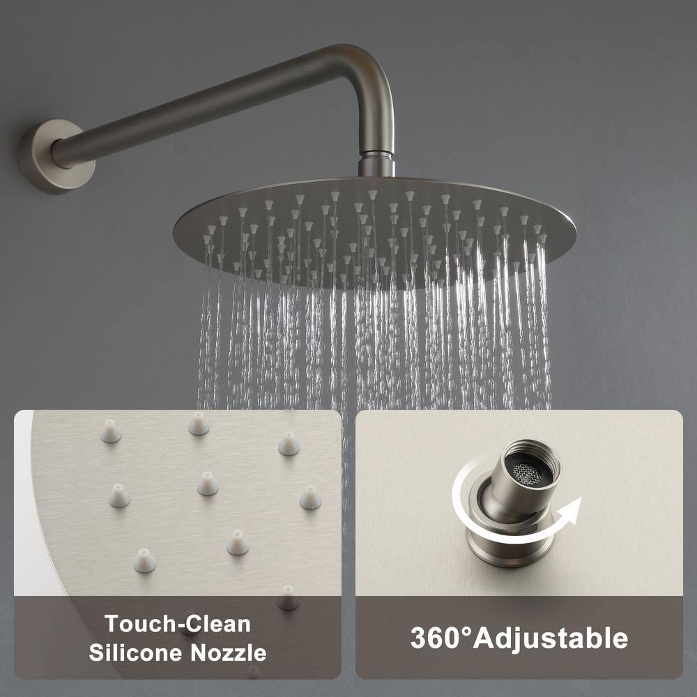 Brushed Nickel Dual Shower System with Handheld and Rain Shower Head