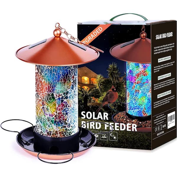  HSHD Solar Bird Feeder for Outdoors Hanging, 14 Solar Bird  Feeder Lighthouse with Rotating Beacon LED Light，Lighthouse Gifts for Bird  Lover (Blue) : Patio, Lawn & Garden