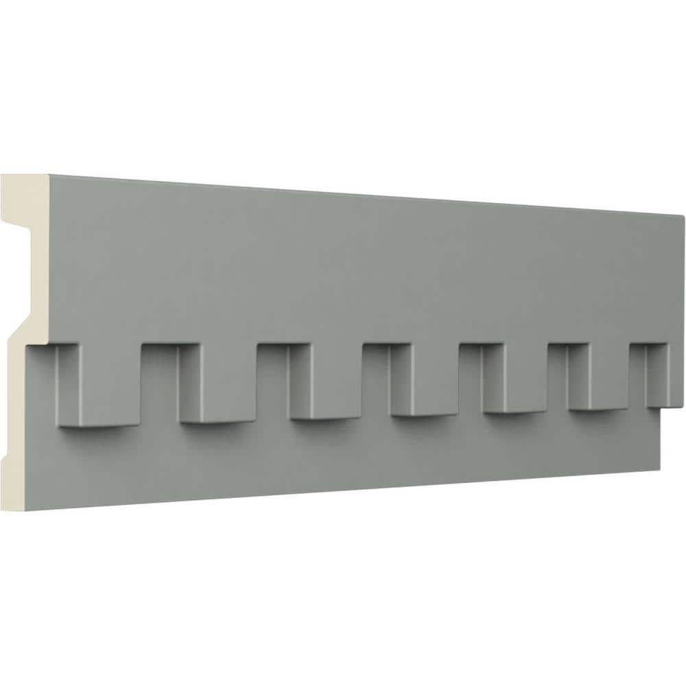 Gray Primed Polyurethane Geometric Panel Moulding Sample
