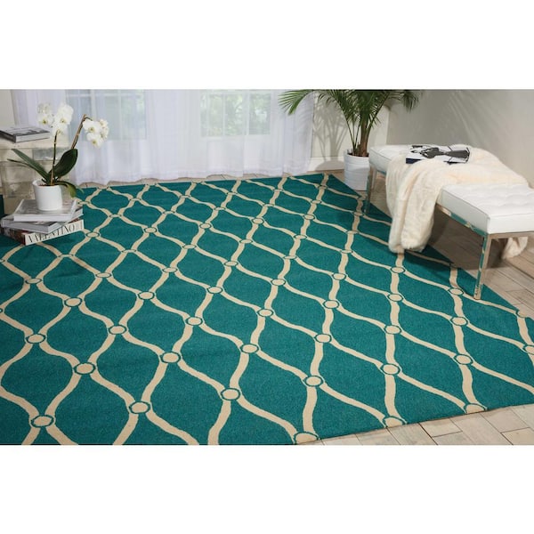 6ft Round Water Resistant, Indoor Outdoor Rugs for Patios, Front Door  Entry, Entryway, Deck, Porch, Balcony, Outside Area Rug for Patio, Blue,  Greek Key