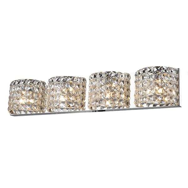 Unbranded Lilian 27 in. 4-Light Chrome LED Sconce