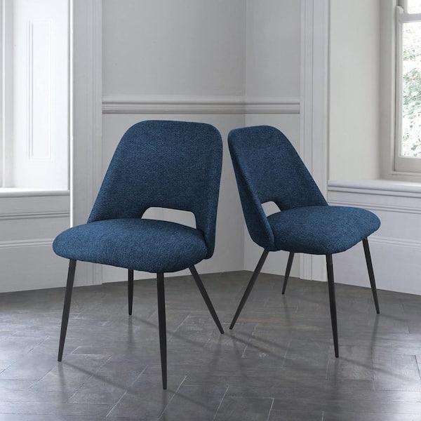 Edwin Blue Upholstered Side Chair(Set of 2)