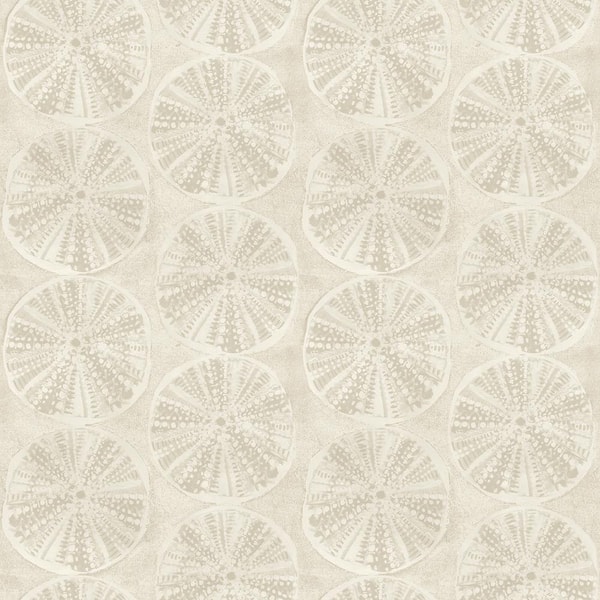 Chesapeake Sea Biscuit Beige Sand Dollar Matte Paper Pre-Pasted Wallpaper