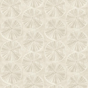 Sea Biscuit Beige Sand Dollar Matte Paper Pre-Pasted Wallpaper Sample