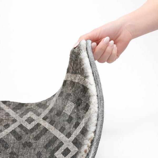 Dream Shag Premium Machine Washable Abstract ADS616 Charcoal 10 ft. x 14 ft. Area Rug