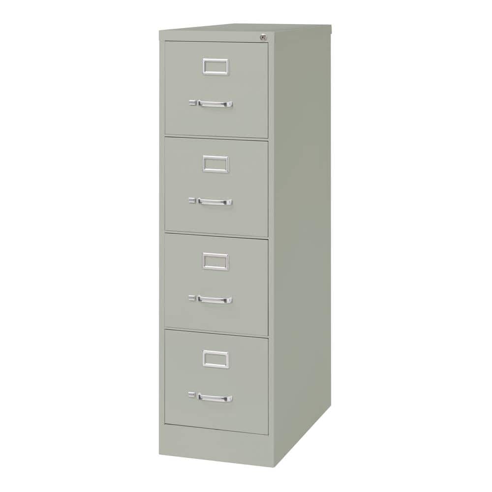 26.5 in. D Light Gray 4-Drawer Letter Width Vertical File Cabinet