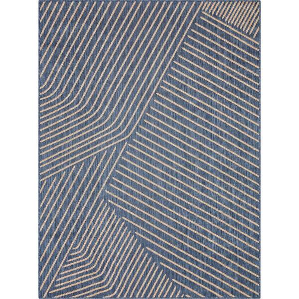Well Woven Medusa Linden Blue 7 ft. 10 in. x 9 ft. 10 in. Indoor/Outdoor Area Rug