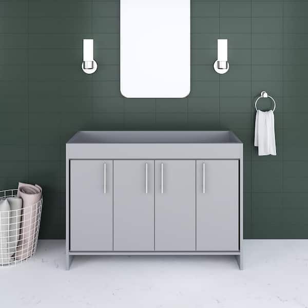 VOLPA USA AMERICAN CRAFTED VANITIES Villa 48 in. W x 18 in D Bath Vanity Cabinet Only in Gray