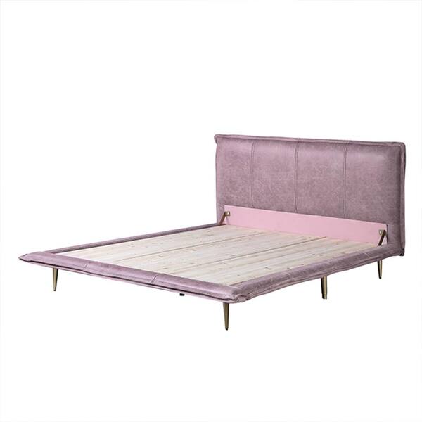 Acme Furniture Metis Pink Metal Frame King Platform Bed