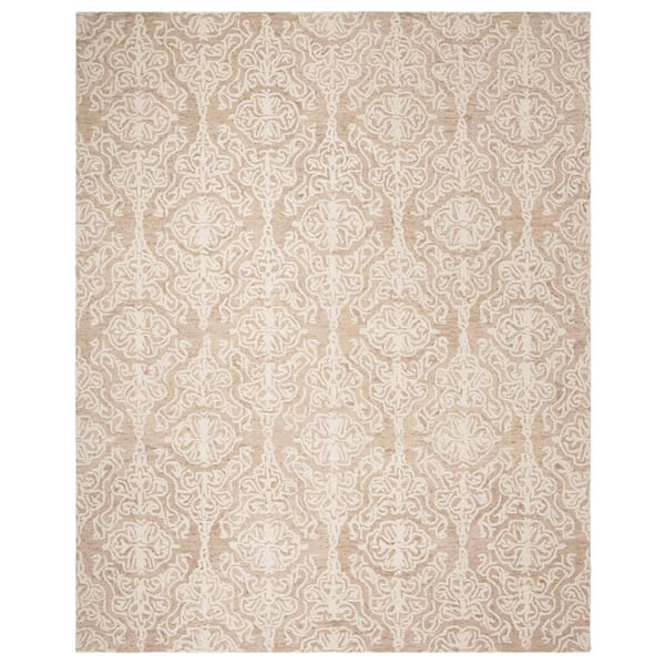 SAFAVIEH Blossom Beige/Ivory 9 ft. x 12 ft. Floral Damask Geometric Area Rug