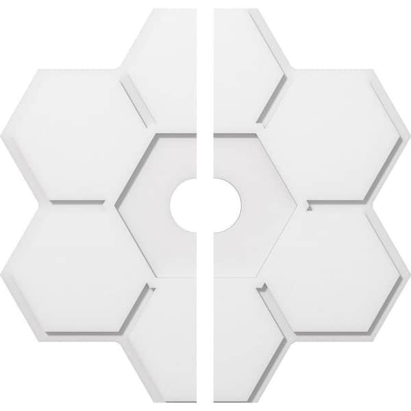 Ekena Millwork 1 in. P X 10-1/2 in. C X 30 in. OD X 4 in. ID Daisy Architectural Grade PVC Contemporary Ceiling Medallion, Two Piece