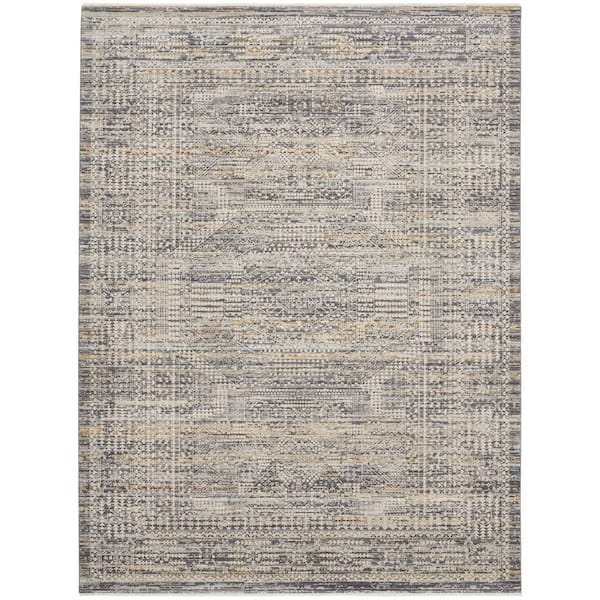 Nourison Nyle Ivory Slate 12 ft. x 16 ft. Vintage Persian Area Rug ...