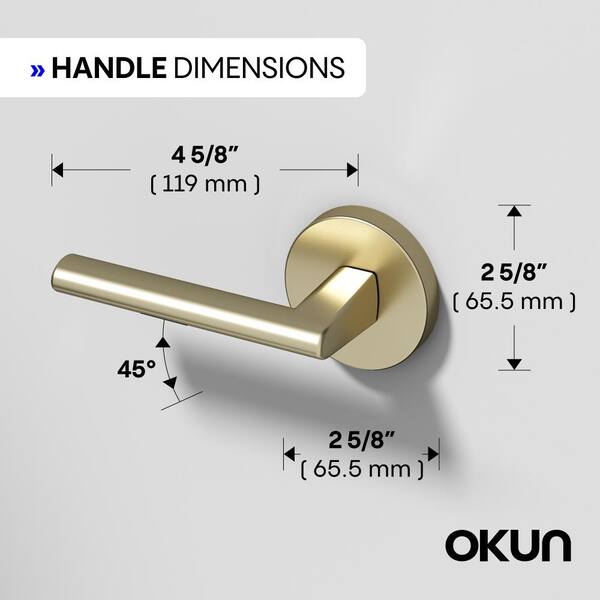 Okun Brio Metal Brushed Champagne Gold Passage Hall/Closet Round