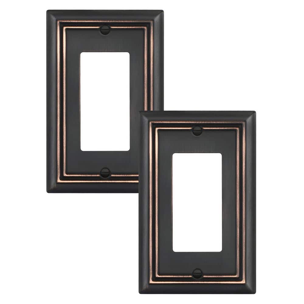 Standard 1-Gang Brushed Nickel Decorator/Rocker Outlet Metal Wall Plates (2-Pack) price history on PriceWatchPro