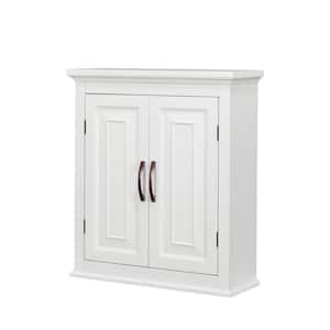 St. James 22.25 in. W Wooden Wall Cabinet with 2 Shelves in White