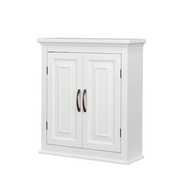 Teamson Home St. James 22.25 in. W Wooden Wall Cabinet with 2 Shelves in White