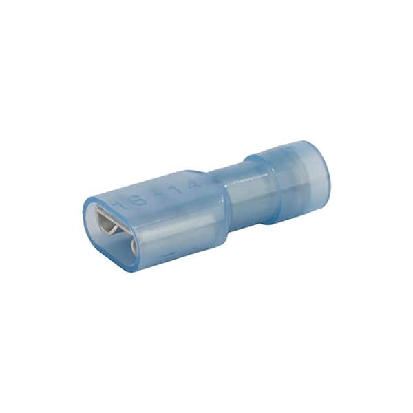 100 pk Blue, 16-14 Gauge, .25 PE Noninsulated Female Quick Disconnects 