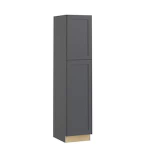 Newport Deep Onyx Plywood Shaker Assembled Pantry Kitchen Cabinet Soft Close Left 18 in W x 24 in D x 84 in H