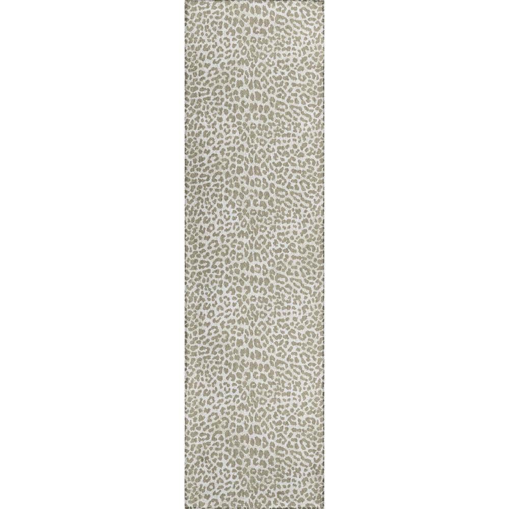 Safari Beige 2 ft. 3 in. x 7 ft. 6 in. Indoor/Outdoor Washable Indoor/Outdo