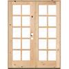 Krosswood Doors 60 in. x 80 in. French Knotty Alder 10-Lite Clear Glass Unfinished Wood Left Active Inswing Double Prehung Front Door PHED.KA.410.50.68.134.LA