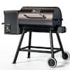 456 sq. in. Wood Pellet Grill Smoker with Auto Temperature Control for Outdoor RV BBQ in Bronze
